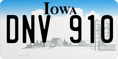 IA license plate DNV910