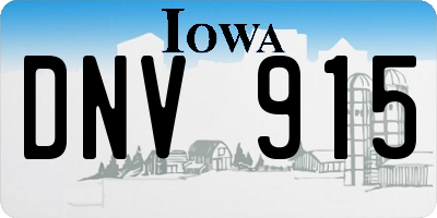 IA license plate DNV915