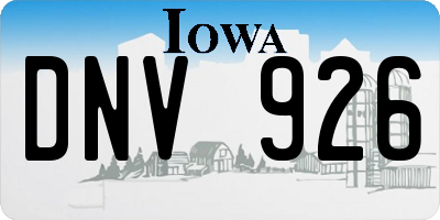 IA license plate DNV926