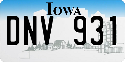 IA license plate DNV931