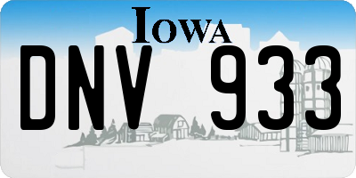 IA license plate DNV933