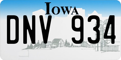 IA license plate DNV934