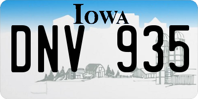 IA license plate DNV935