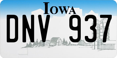 IA license plate DNV937