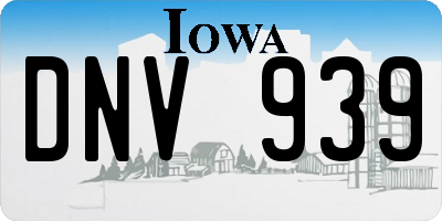 IA license plate DNV939