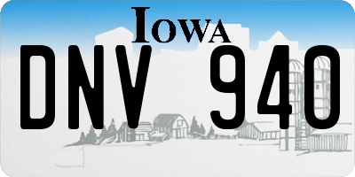 IA license plate DNV940