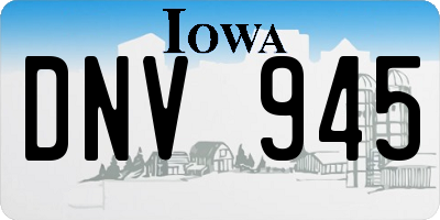 IA license plate DNV945