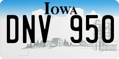 IA license plate DNV950