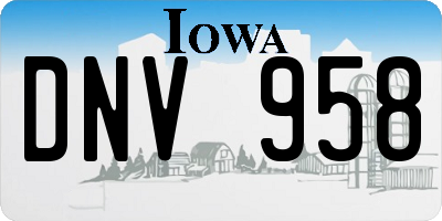 IA license plate DNV958