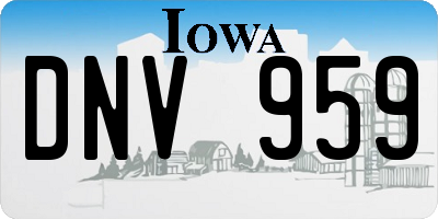 IA license plate DNV959