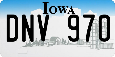 IA license plate DNV970
