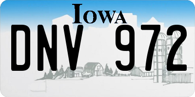 IA license plate DNV972