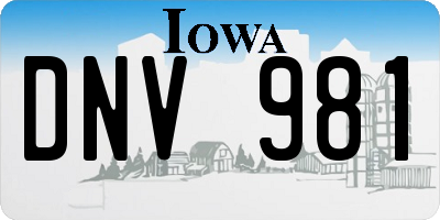 IA license plate DNV981