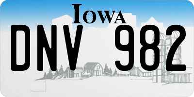 IA license plate DNV982
