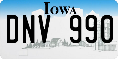 IA license plate DNV990