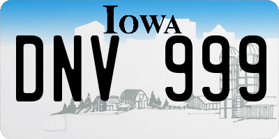 IA license plate DNV999
