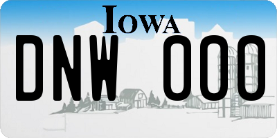 IA license plate DNW000