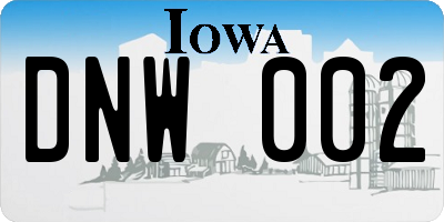 IA license plate DNW002