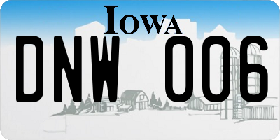 IA license plate DNW006