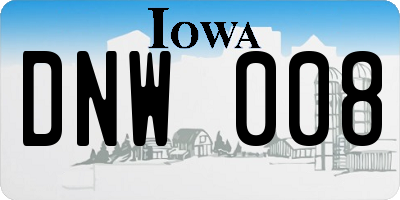 IA license plate DNW008
