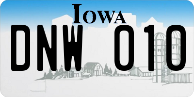 IA license plate DNW010