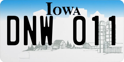 IA license plate DNW011