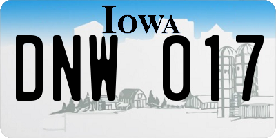 IA license plate DNW017