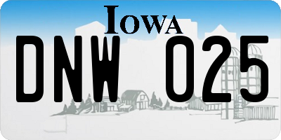 IA license plate DNW025