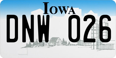IA license plate DNW026