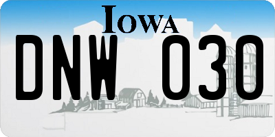 IA license plate DNW030