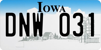 IA license plate DNW031