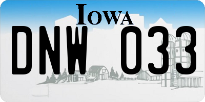 IA license plate DNW033