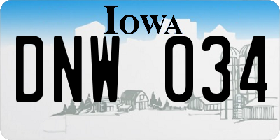IA license plate DNW034
