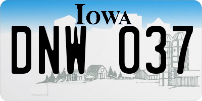 IA license plate DNW037