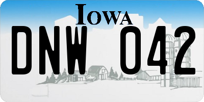 IA license plate DNW042