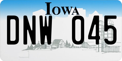 IA license plate DNW045