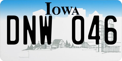 IA license plate DNW046