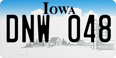 IA license plate DNW048