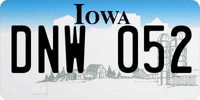 IA license plate DNW052