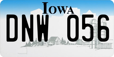 IA license plate DNW056