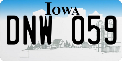 IA license plate DNW059