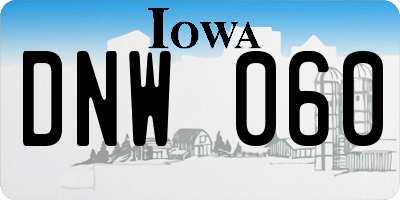 IA license plate DNW060