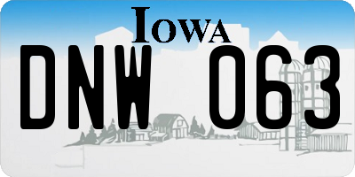 IA license plate DNW063
