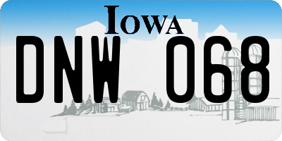 IA license plate DNW068