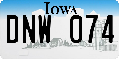 IA license plate DNW074