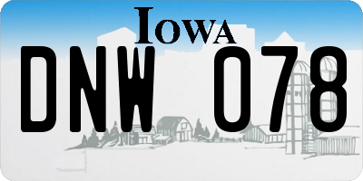 IA license plate DNW078