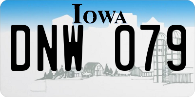 IA license plate DNW079