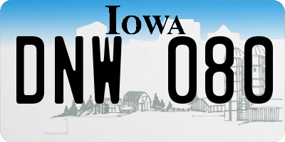 IA license plate DNW080