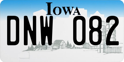IA license plate DNW082