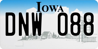 IA license plate DNW088